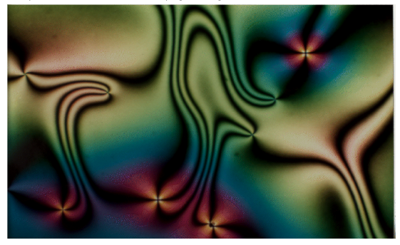 An experiment of Oleg D. Lavrentovich (Kent State University) with defect patterns in nematic $liquid crystal sample